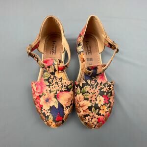Creaciones Husa Floral Leather Platform Sandals Women’s Size 6.5 Boho Mexico